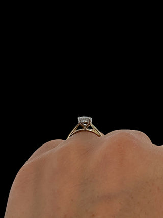 14K Yellow Gold 1.00cttw Lab Grown Oval Diamond Engagement Ring