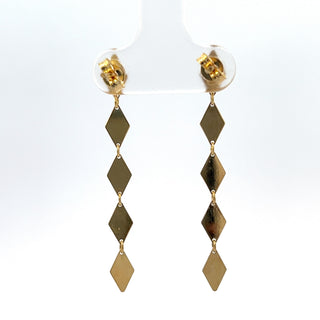 10K Yellow Gold Kite Dangling Stud Earrings