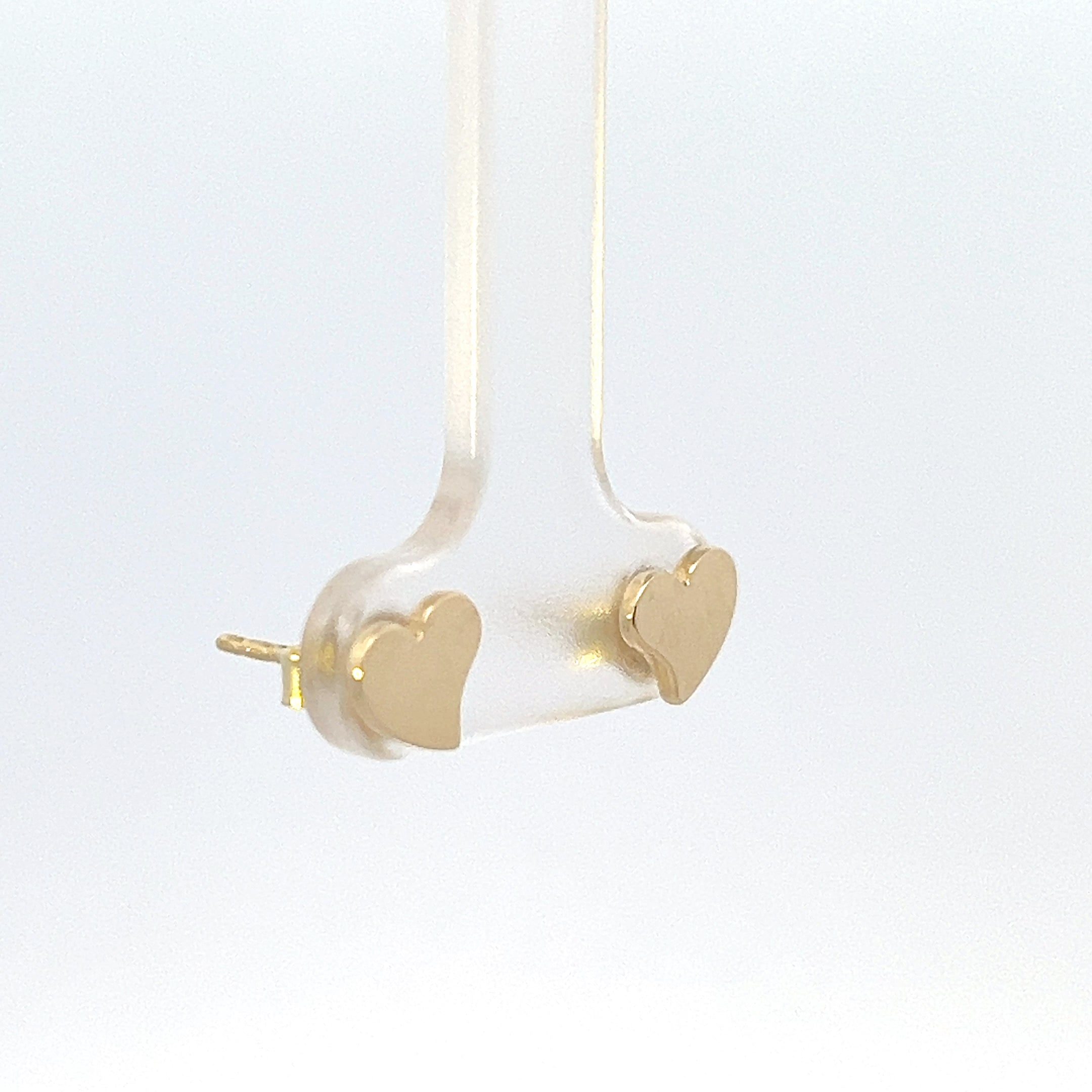 10K Yellow Gold Heart stud Earrings