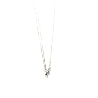 925 Sterling Silver Infinity Twist Lab Grown Diamond Pendant Necklace