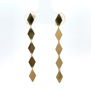 10K Yellow Gold Kite Dangling Stud Earrings