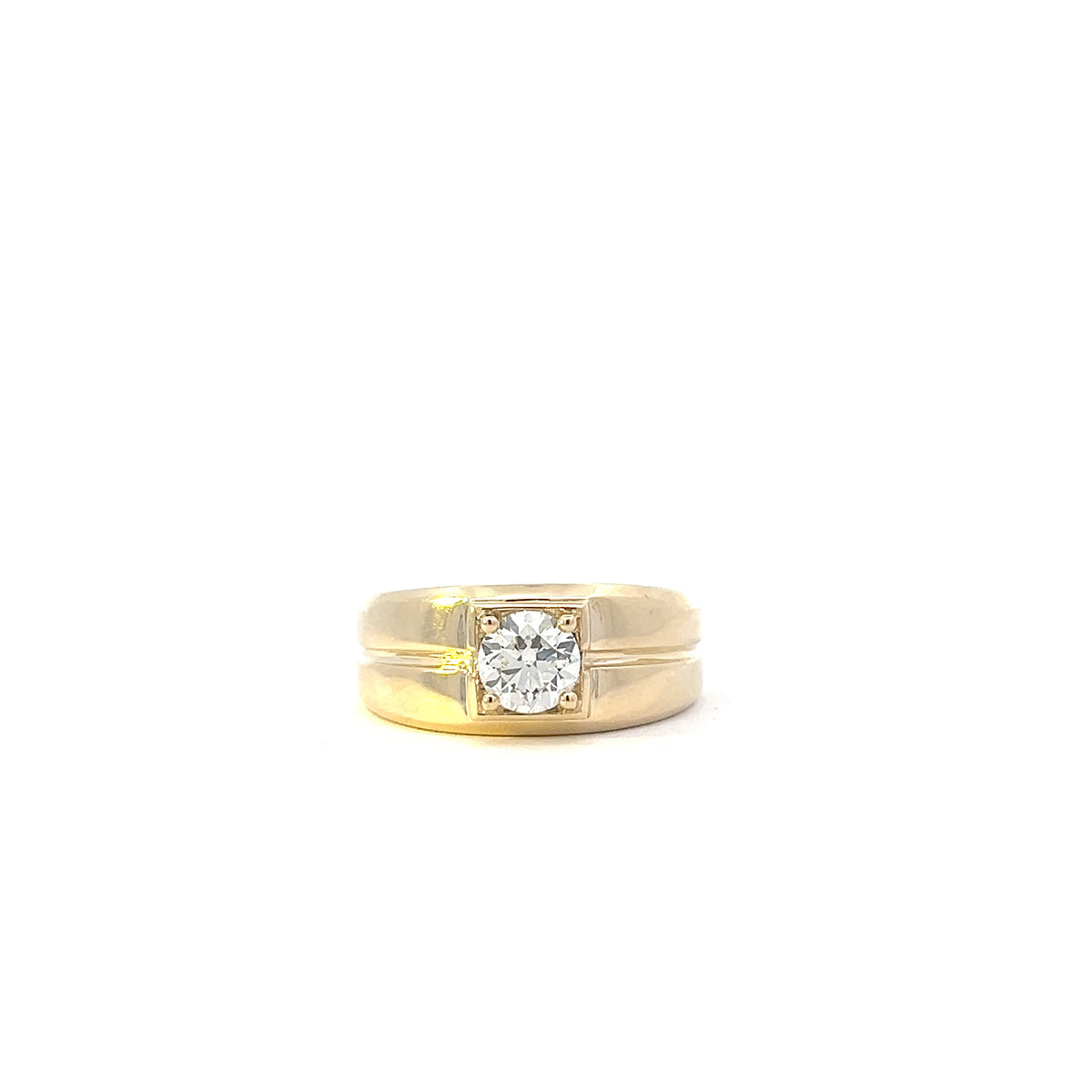 10K Yellow Gold 1.05ct lab Grown Diamond Men&#39;s Ring