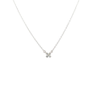 Sterling Silver Lab Grown Diamond Square Necklace 18"