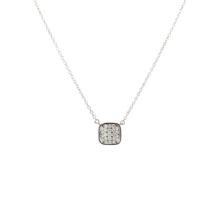 Sterling Silver Cluster Lab Grown Diamond Necklace 18"