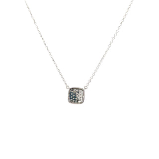 Sterling Silver Cluster Lab Grown Diamond Necklace 18"