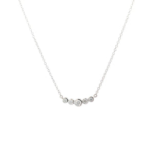 Sterling Silver Bezel Set Lab Grown Diamond Necklace 18"