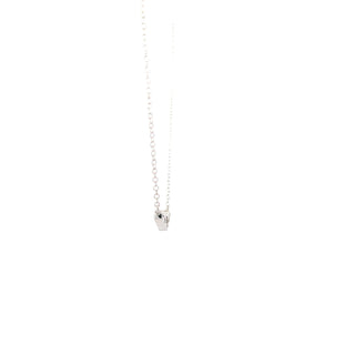 Sterling Silver Bezel Set Lab Grown Diamond Necklace 18"
