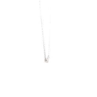 Sterling Silver Bezel Set Lab Grown Diamond Necklace 18"