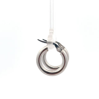 10K White Gold 3mm Tube  Hoop Earrings small