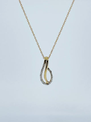 10K Yellow Gold 0.03cttw Diamond Necklace