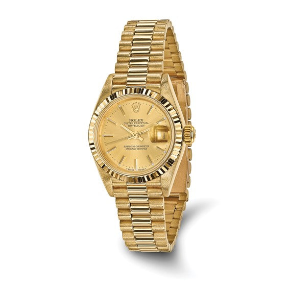 Reloj Rolex 18ky Lady Datejust President certificado independiente de segunda mano