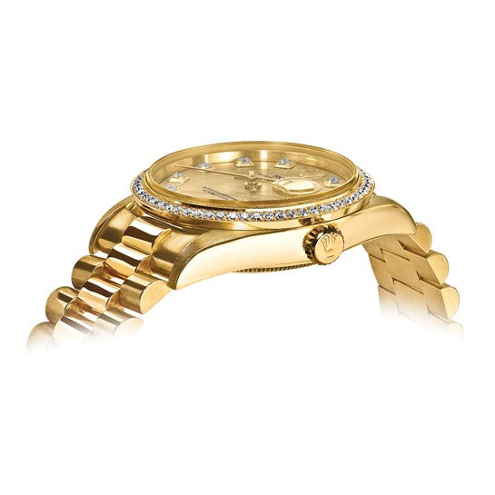 Reloj Rolex 18ky Datejust Dia President de segunda mano con certificación independiente