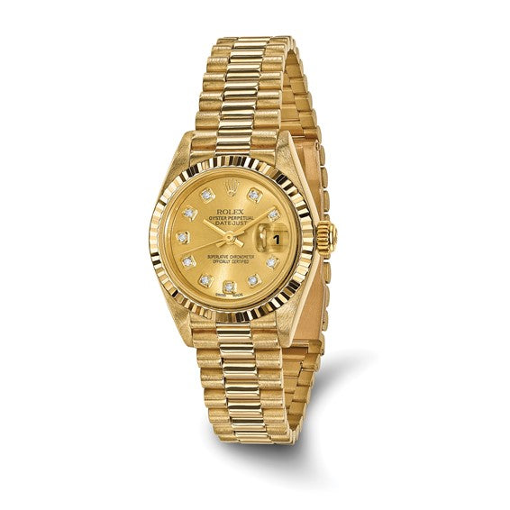 Reloj Rolex 18ky Datejust Dia President de segunda mano con certificación independiente