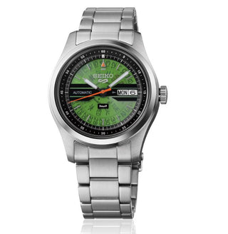 Seiko 5 Stainless Steel HUF Green Limited Edition Watch SRPM09 - Shipping Immediately