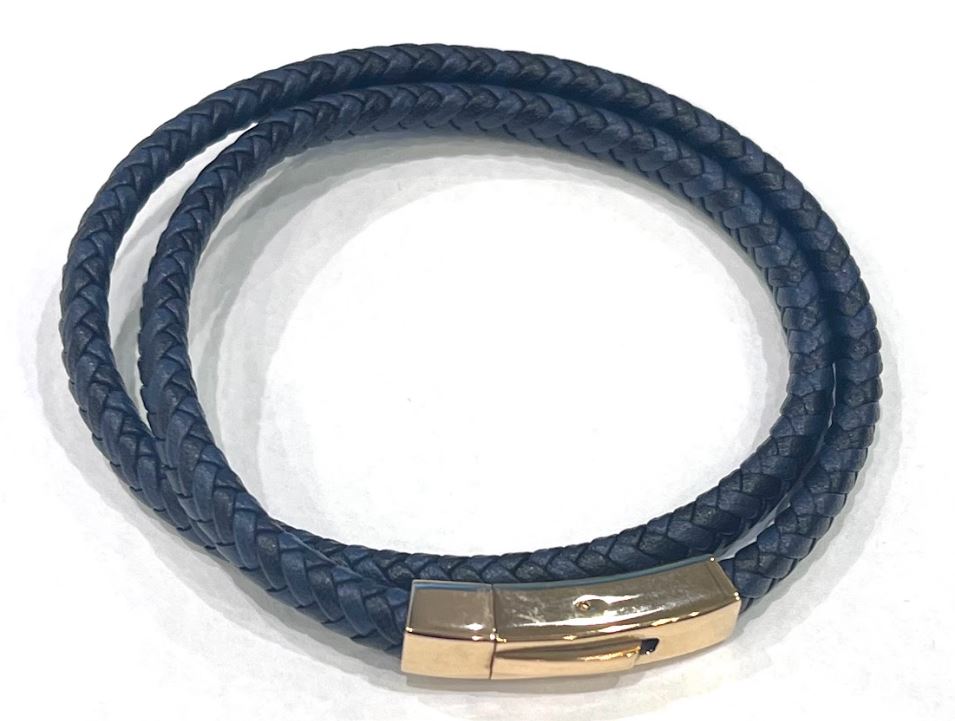 Stainless Steel and Leather Bracelet