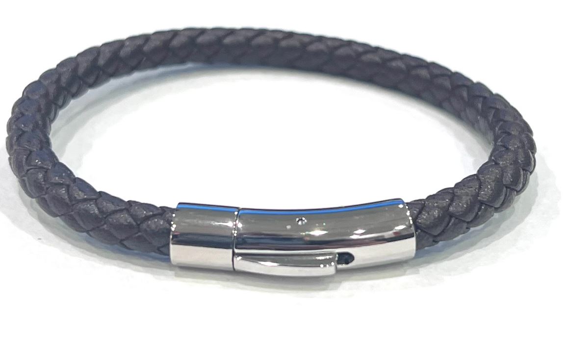 Stainless Steel and Leather Bracelet