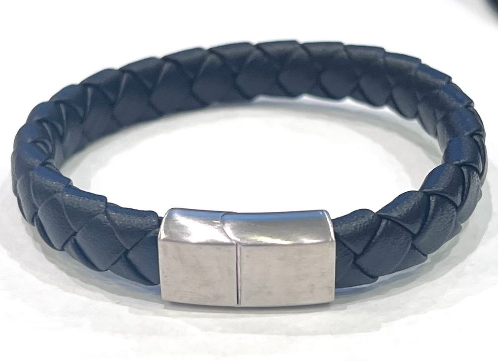 Stainless Steel and Leather Bracelet