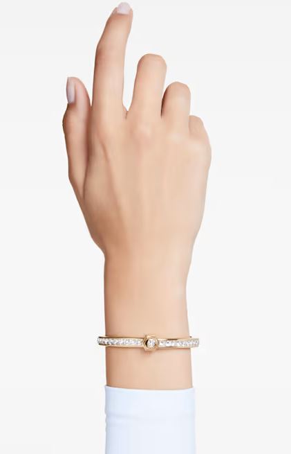 Swarovski - Numina bangle, Round cut, White, Gold-tone plated 5688493