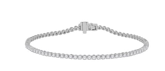 925 Sterling Silver Lab Grown Diamond Tennis Bracelet 7.5"