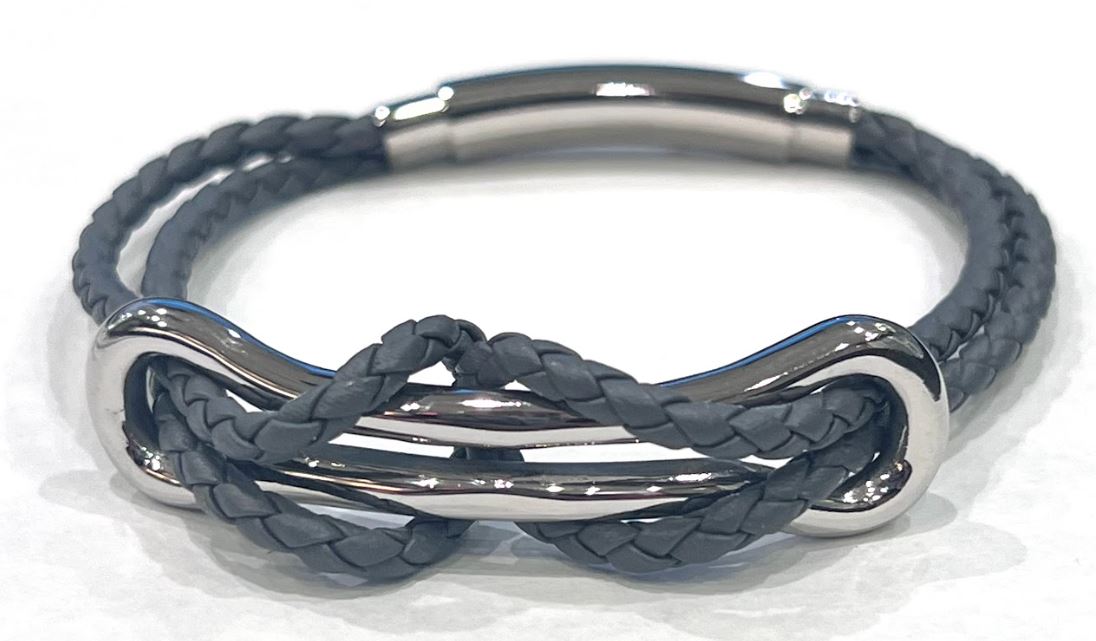 Stainless Steel and Leather Bracelet