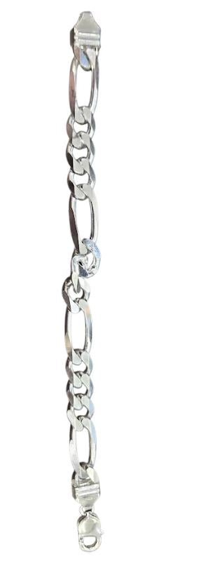 Sterling Silver Flat Curb Bracelet 8" 10.9mm