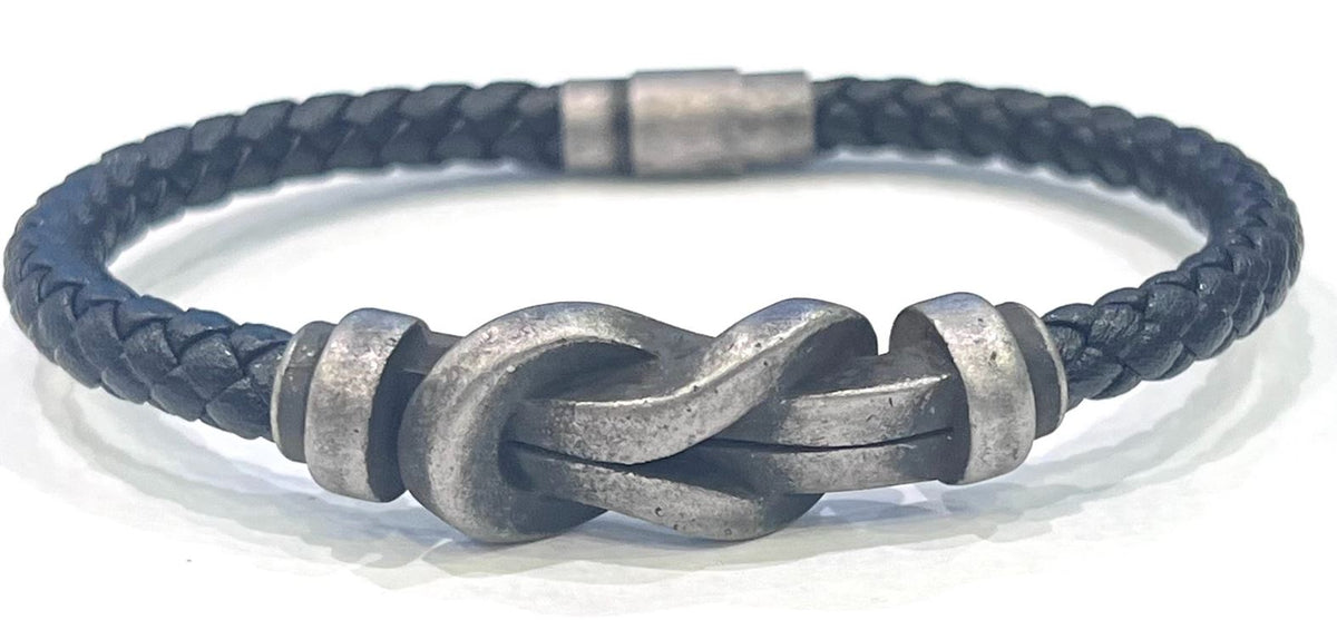 Stainless Steel and Leather Bracelet