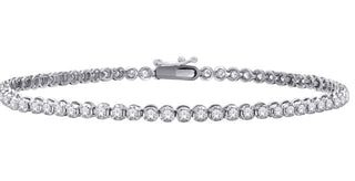 10K White Lab Grown 5.00cttw Round Brilliant Cut Diamond Tennis Bracelet