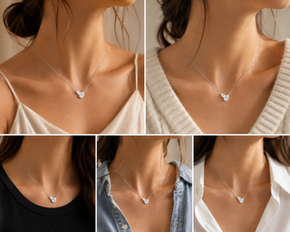 Sterling Silver Toi et Moi Lab Grown Diamond Necklace 18"