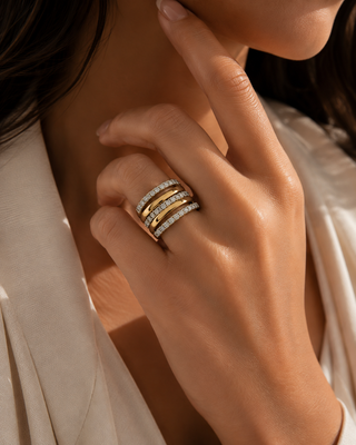 10K Yellow and White Gold 1.50cttw Diamond Ring