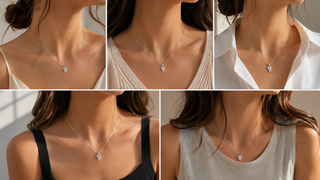 Sterling Silver Inverted Triangle Lab Grown Diamond Necklace 18"