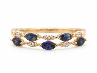 10K Yellow Gold Sapphire and Diamond Ring