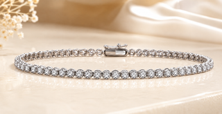 10K White Lab Grown 5.00cttw Round Brilliant Cut Diamond Tennis Bracelet