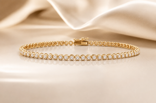 10K Yellow Lab Grown 5.00cttw Round Brilliant Cut Diamond Tennis Bracelet