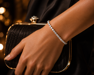 10K Lab Grown 1.00 - 5.00cttw Round Brilliant Cut Diamond Tennis Bracelet