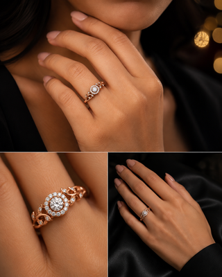 10K Rose Gold  Canadian Diamond Engagement Ring