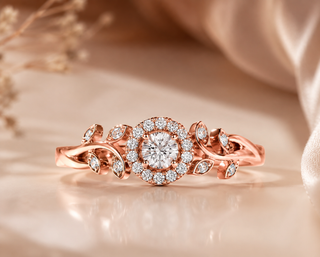 10K Rose Gold  Canadian Diamond Engagement Ring