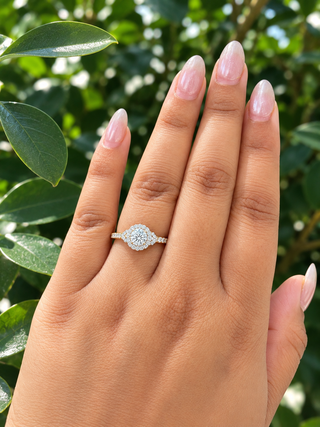 10K Yellow and White Gold 0.25cttw Diamond Ring with Halo
