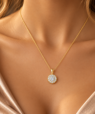 10k Yellow and White Gold 0.16cttw Diamond Necklace