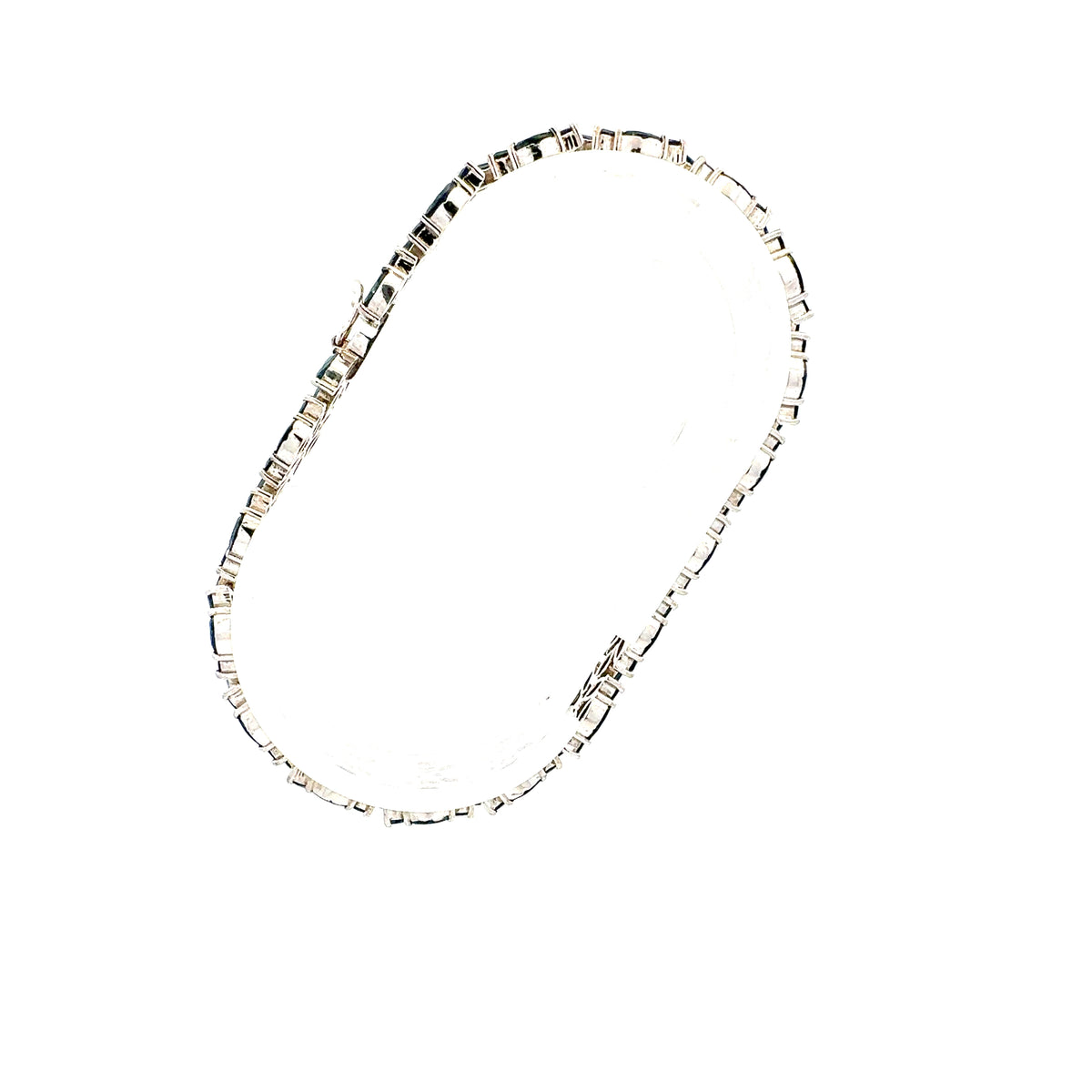 14K White Gold Sapphire and Diamond Bracelet