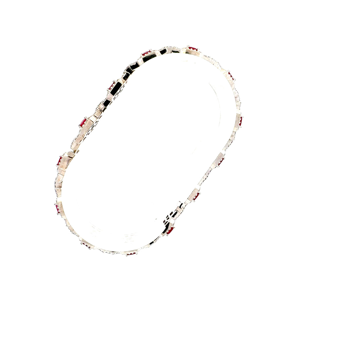 14K White Gold Ruby and Diamond Bracelet