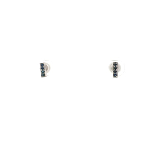 14K White Gold Blue Sapphire Earrings