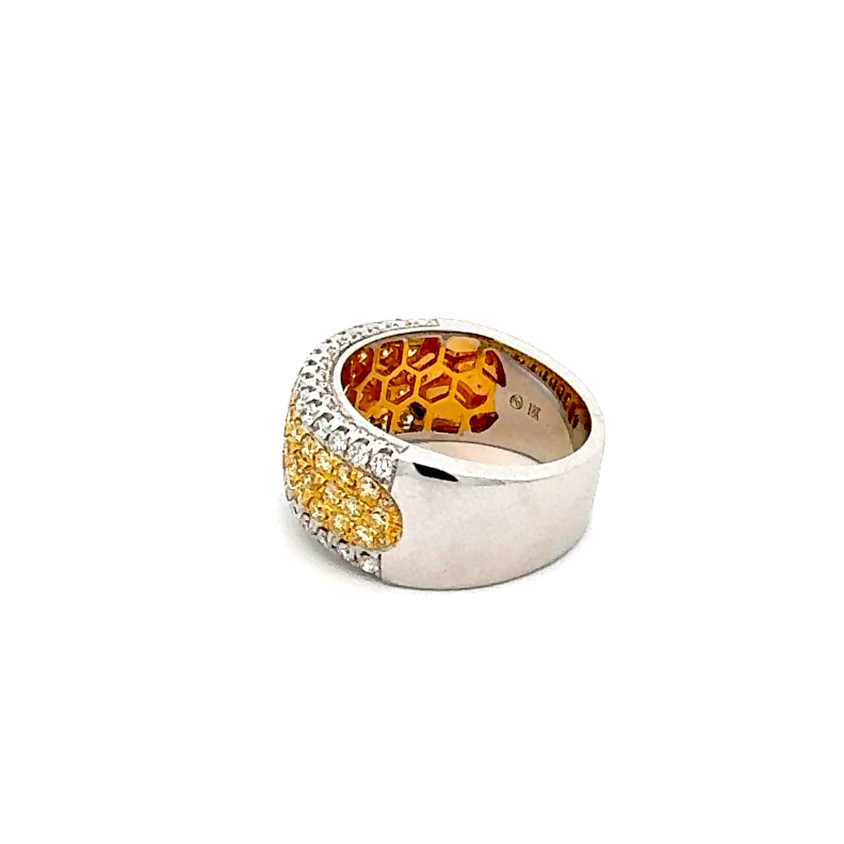 18K White Gold 1.56 cttw Natural Yellow and White Diamond Band