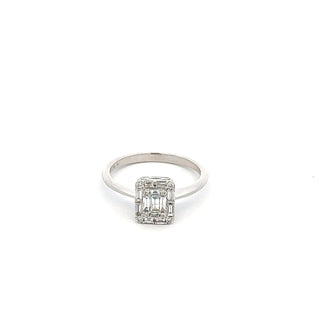 14K White Gold 0.27 cttw White Diamond Ring