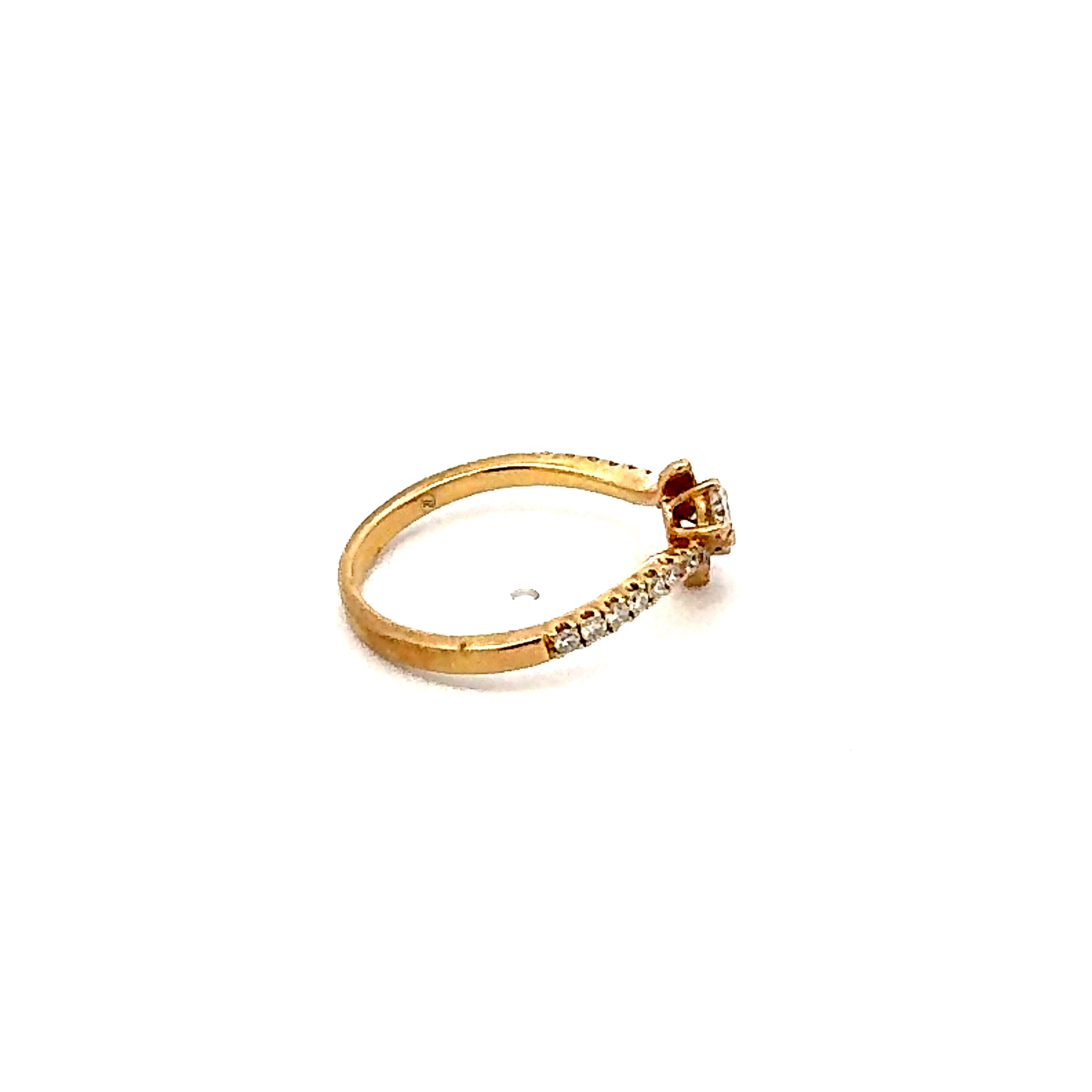 14K Yellow Gold 0.45 cttw White Diamond Ring