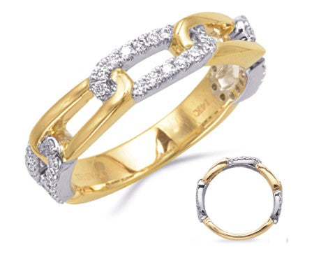 Anillo de diamantes de 0,21 quilates en oro amarillo y blanco de 14 quilates