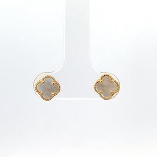 10K Yellow Gold Clover Stud Earrings