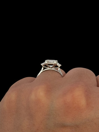 14K White Gold Lab Grown Asscher Cut Diamond Engagement Ring