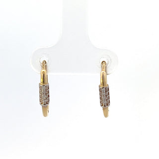 10K Yellow Gold Oval Cubic Zirconia Huggies