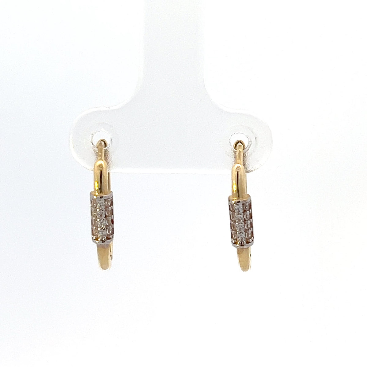 10K Yellow Gold Oval Cubic Zirconia Huggies