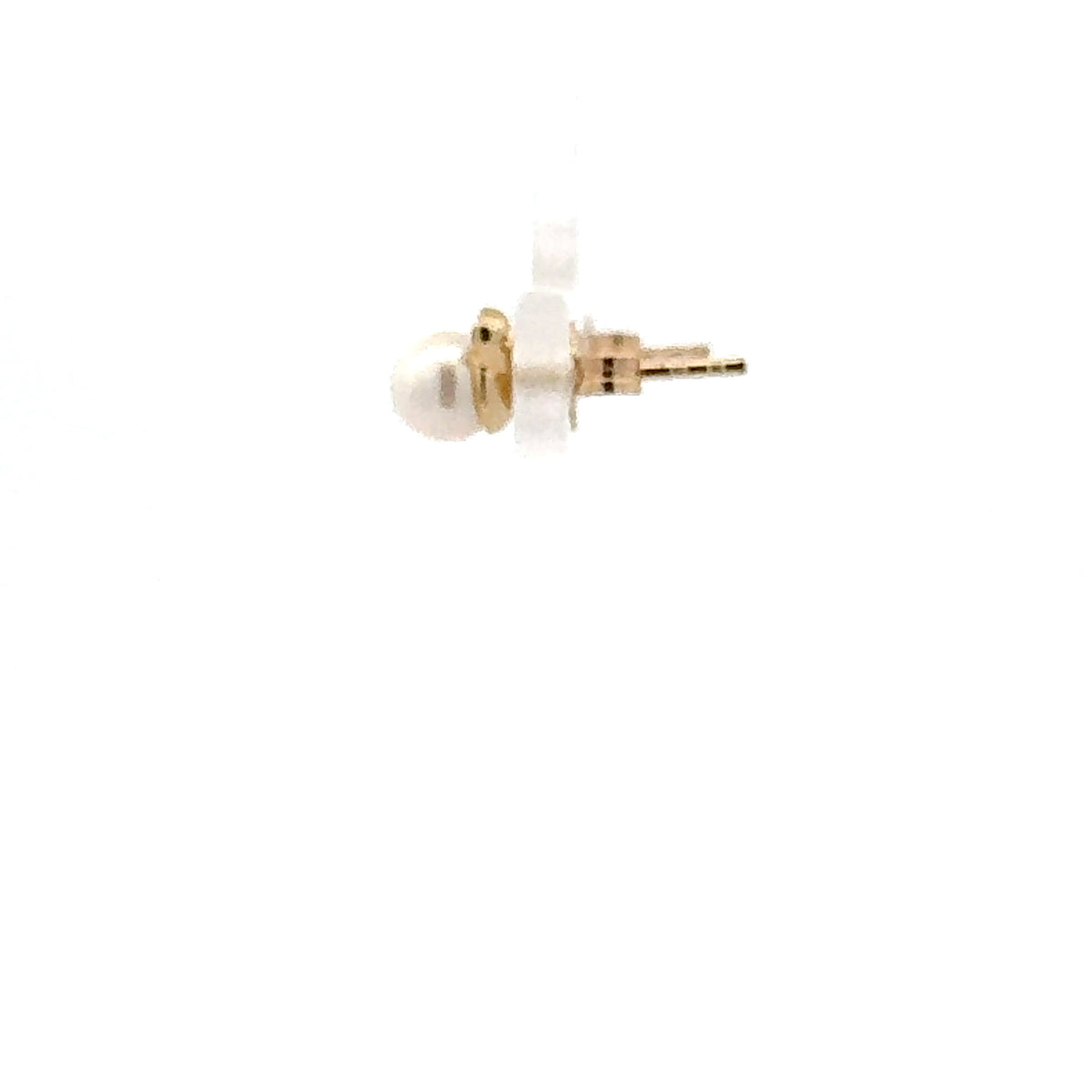 10K Yellow Gold Diamond and Pearl Cat Stud Earrings